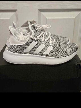Women's Size 5 Adidas Cloudfoam Pure SPW Running Shoes IF3393 Grey White. NIB